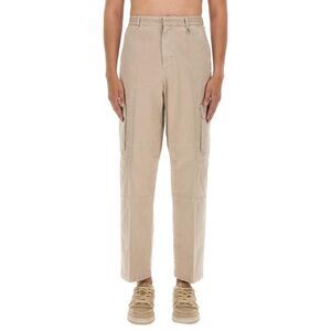 FENDI Men's Relaxed Fit Cropped Cargo Trousers Men Beige Pants